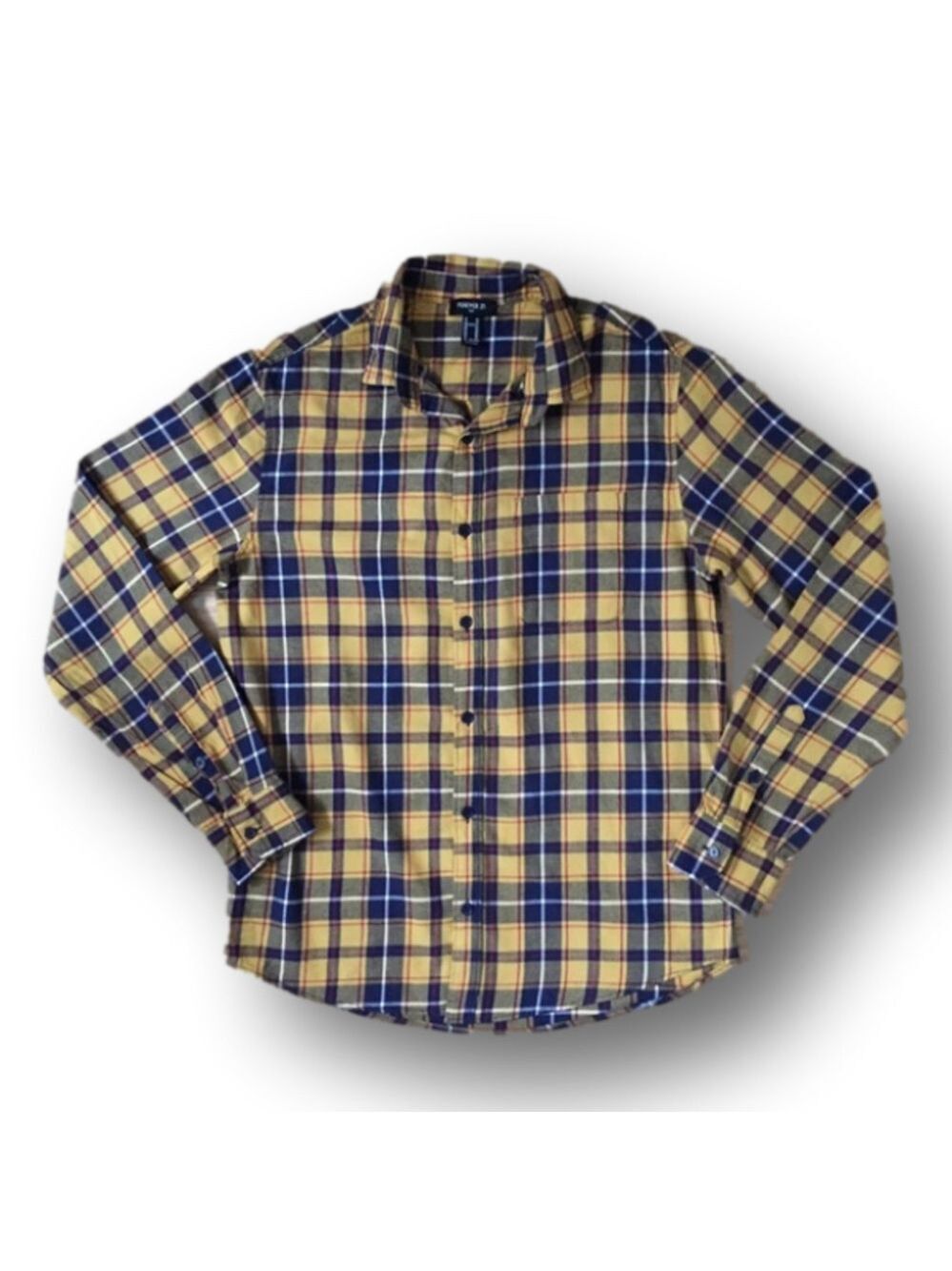 🎈$5 add on. MEN’S Plaid Shirt. Yellow navy